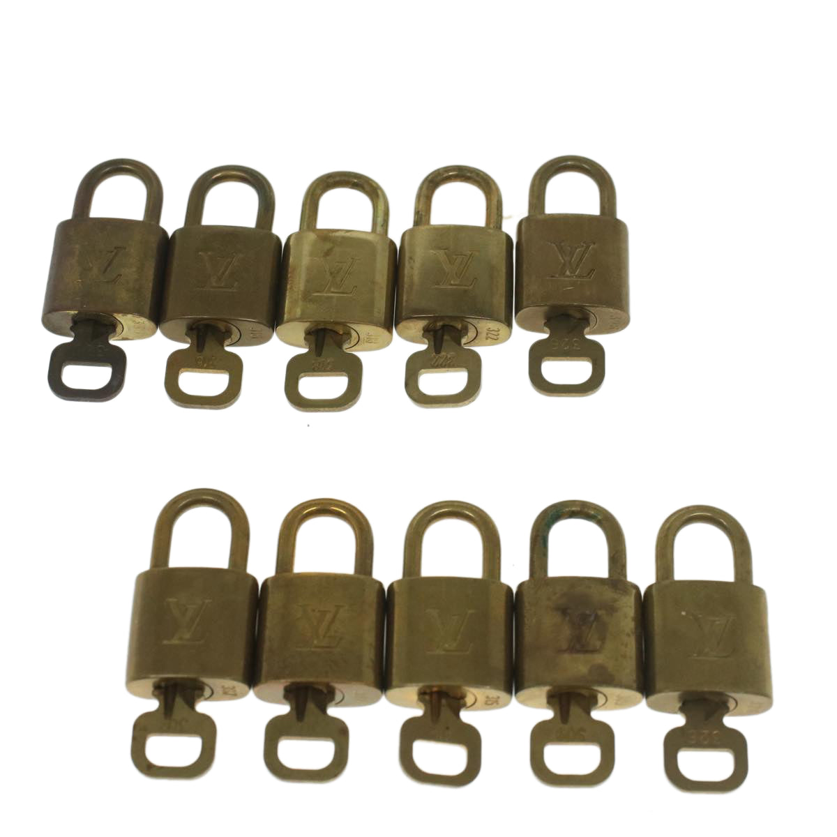LOUIS VUITTON Padlock 10set Gold Tone LV ep1992