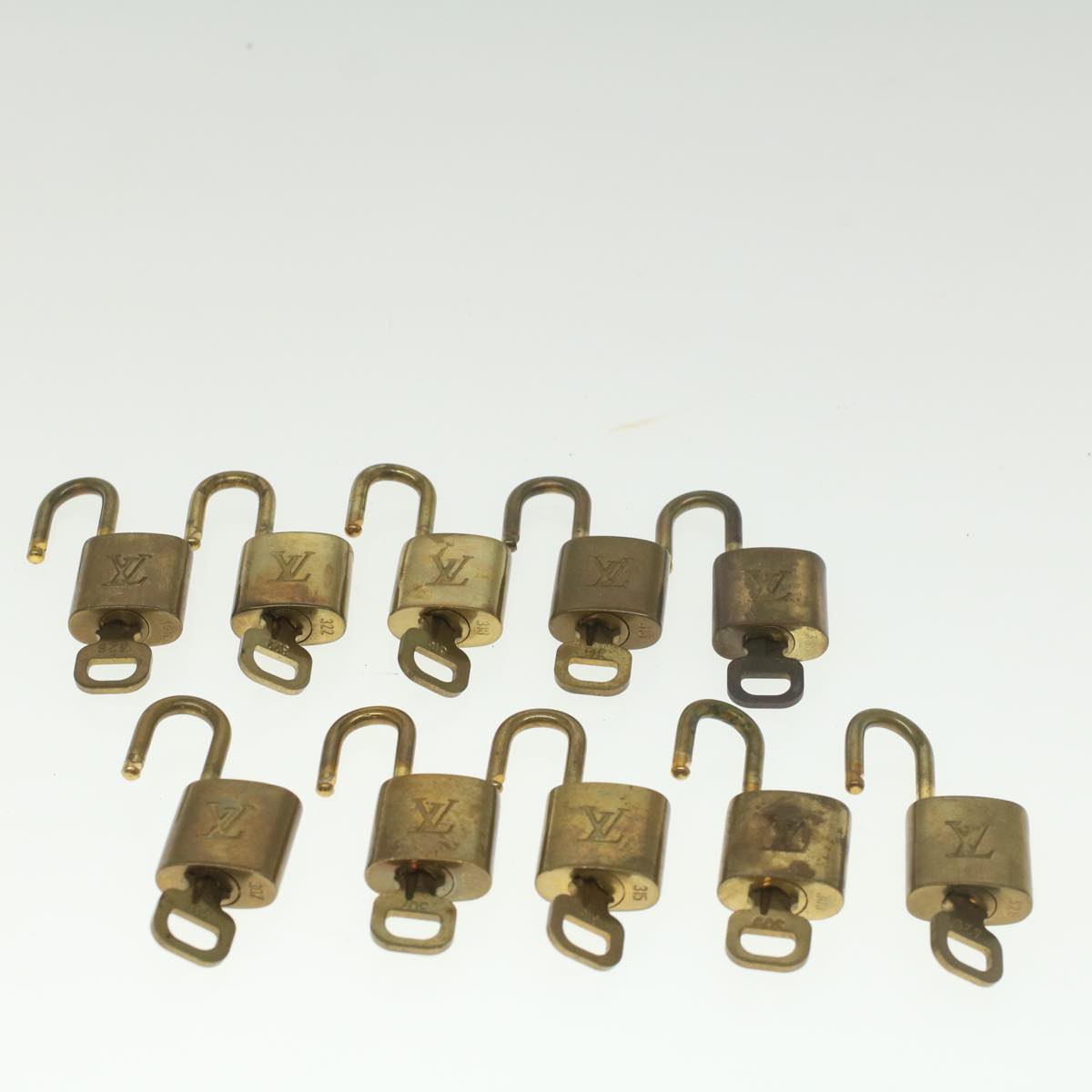 LOUIS VUITTON Padlock 10set Gold Tone LV ep1992