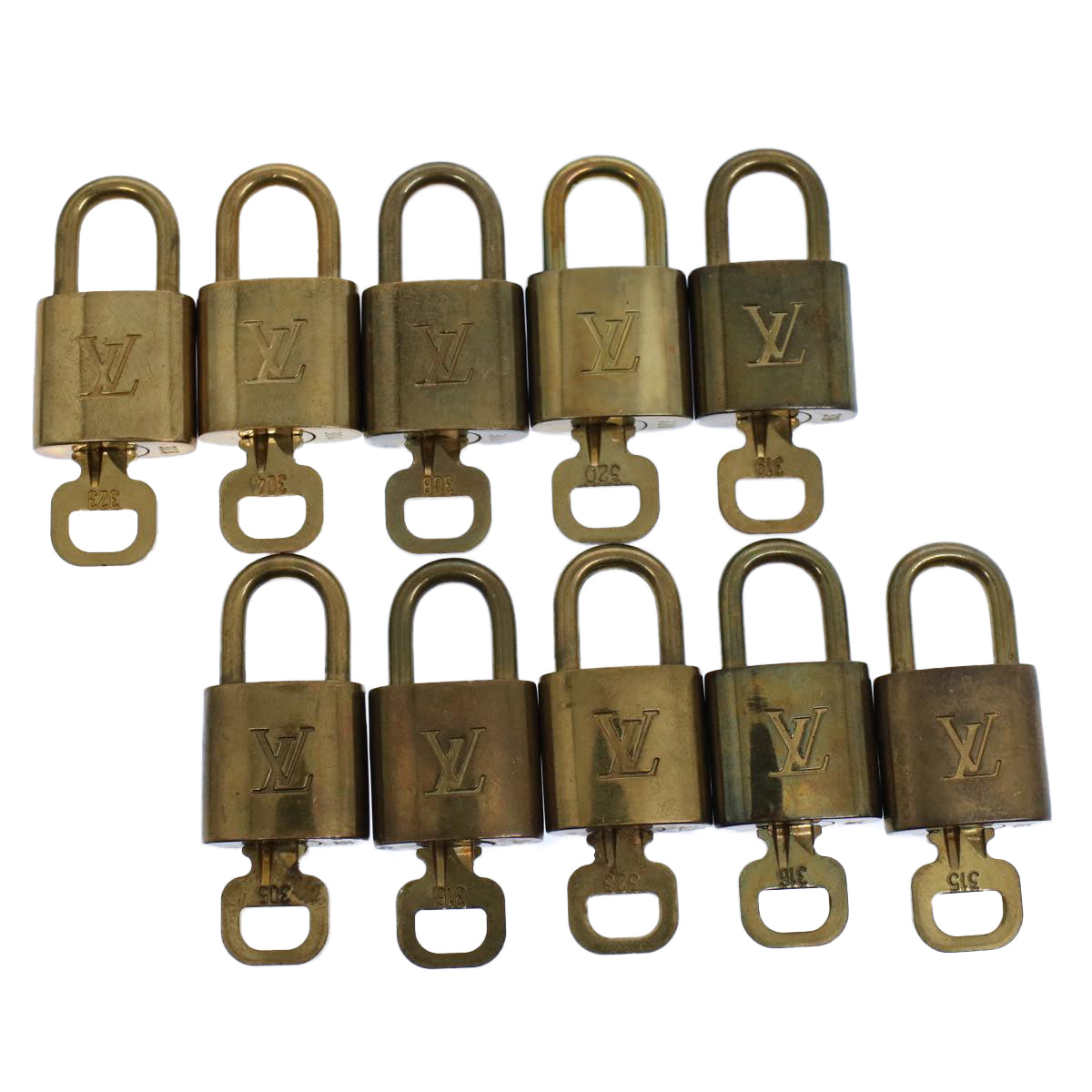 LOUIS VUITTON Padlock 10set Gold Tone LV ep1993