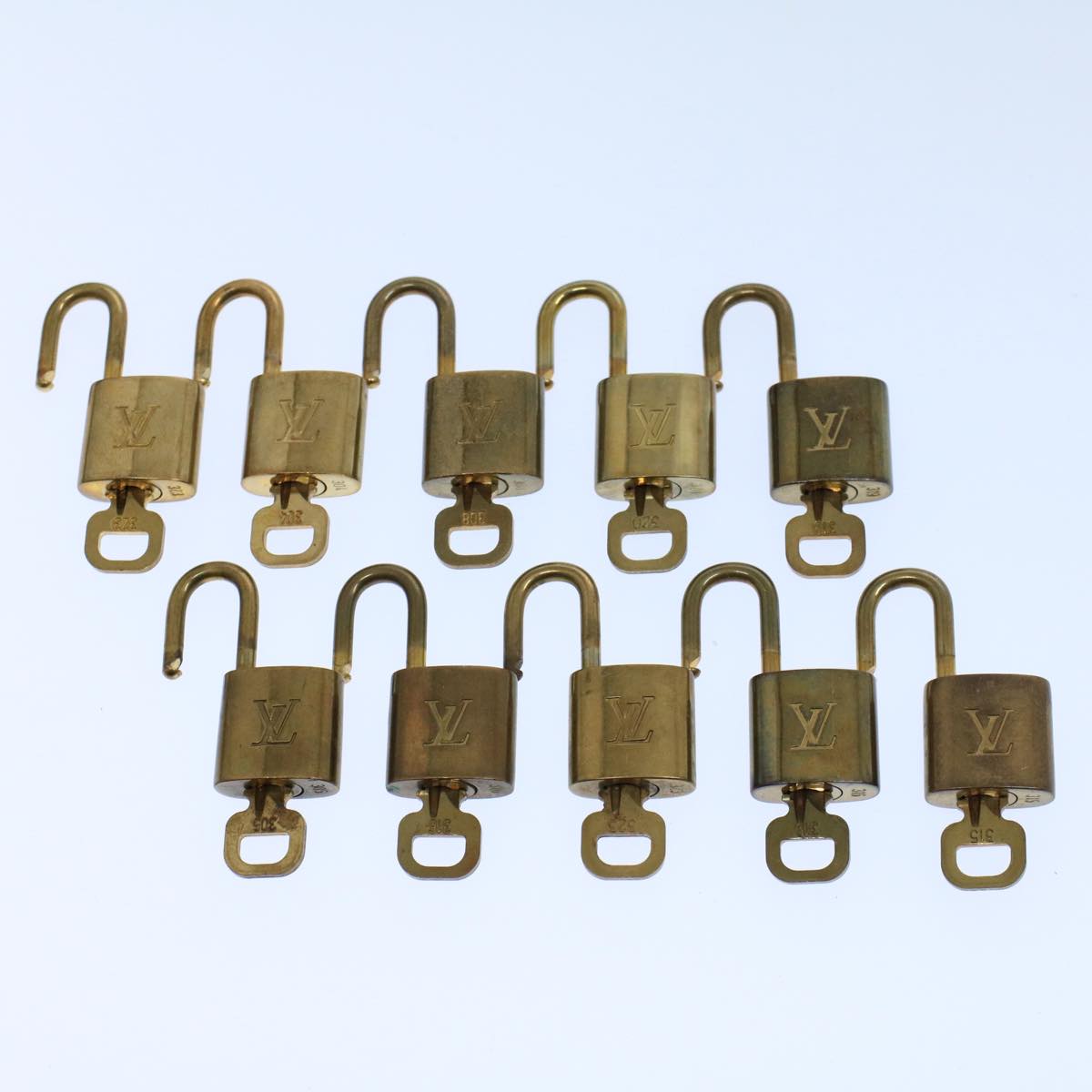 LOUIS VUITTON Padlock 10set Gold Tone LV ep1993