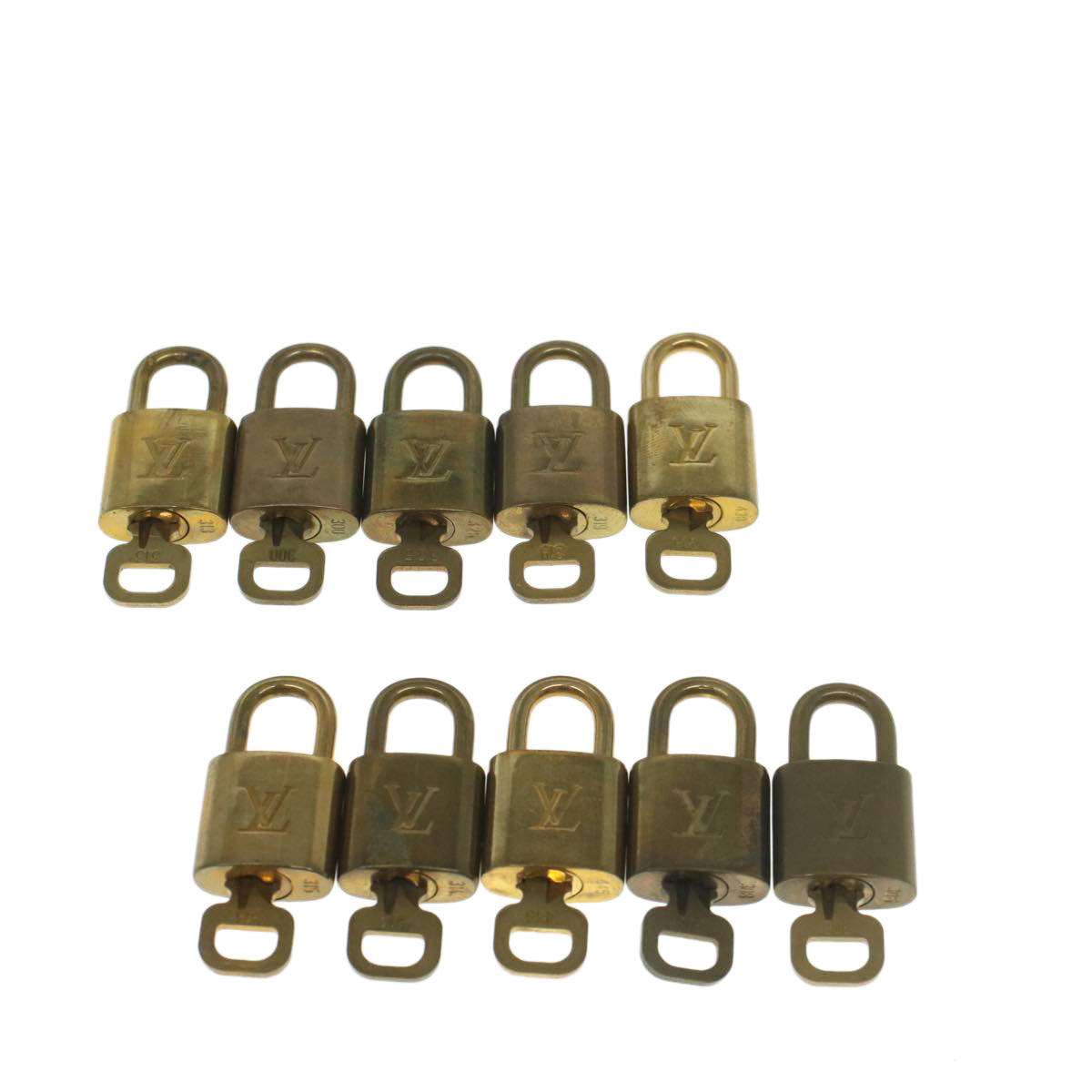 LOUIS VUITTON Padlock 10set Gold Tone LV ep1994