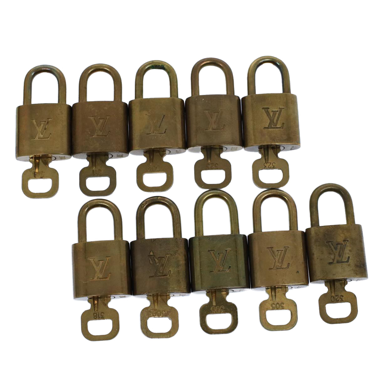 LOUIS VUITTON Padlock 10set Gold Tone LV ep1995