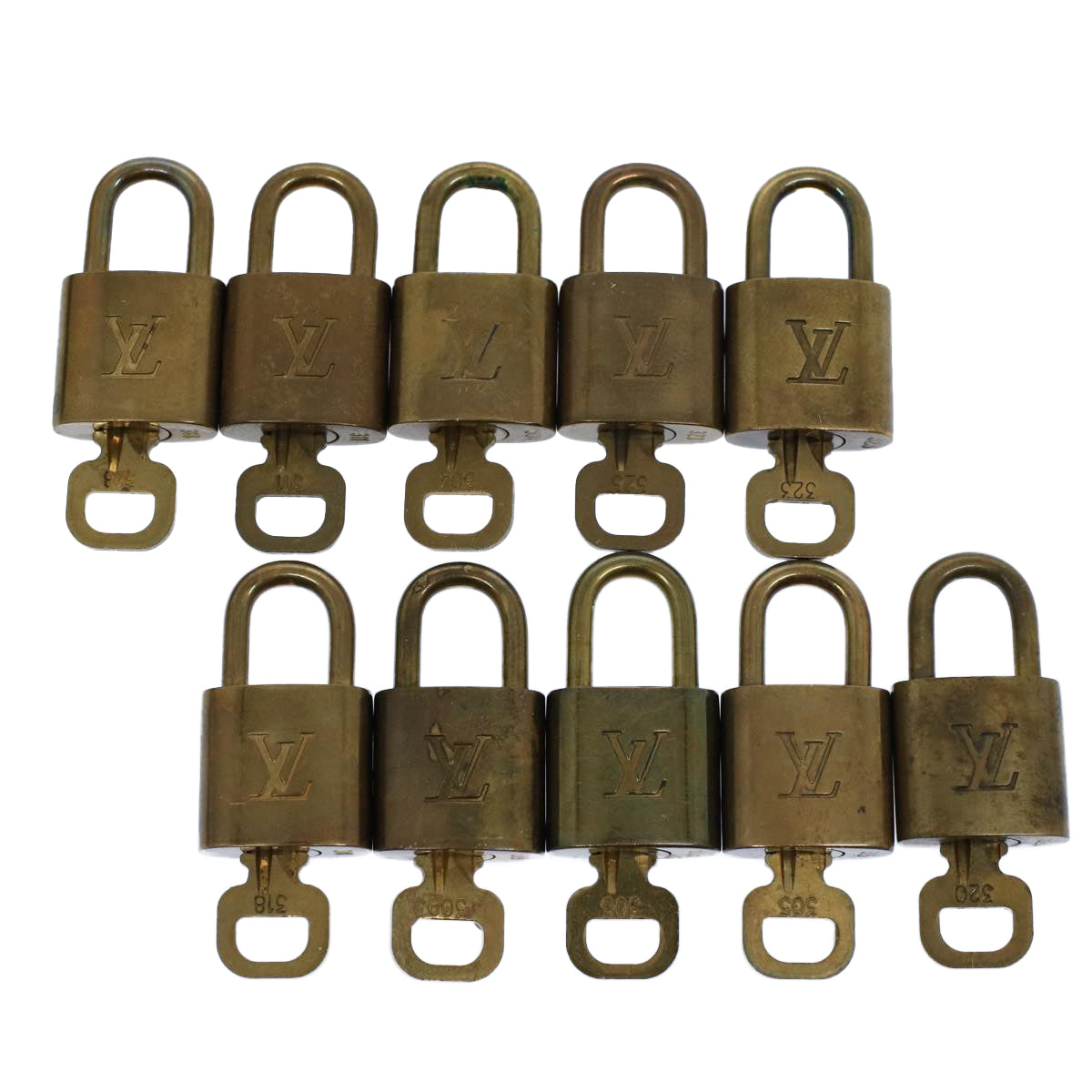 LOUIS VUITTON Padlock 10set Gold Tone LV ep1995