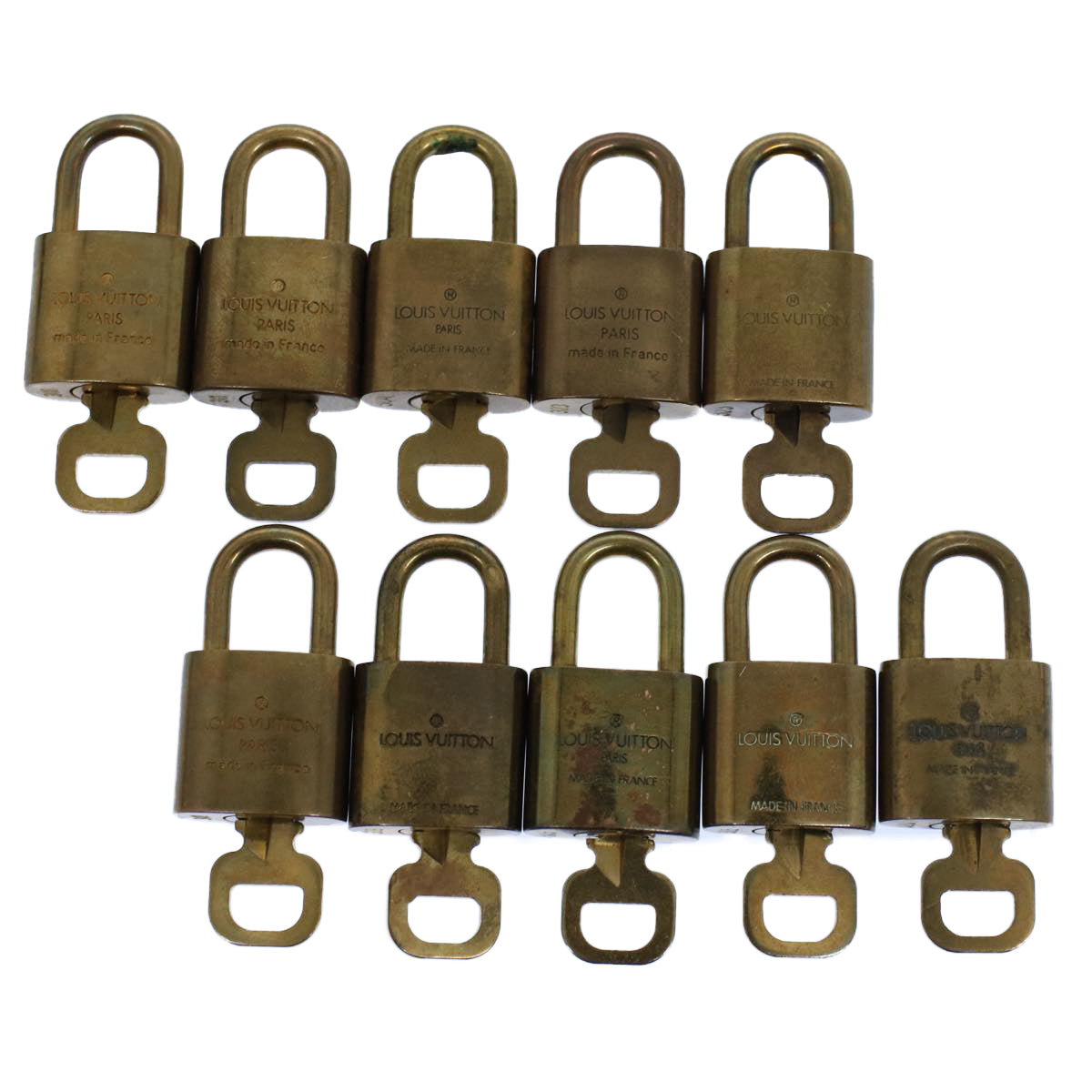 LOUIS VUITTON Padlock 10set Gold Tone LV ep1995