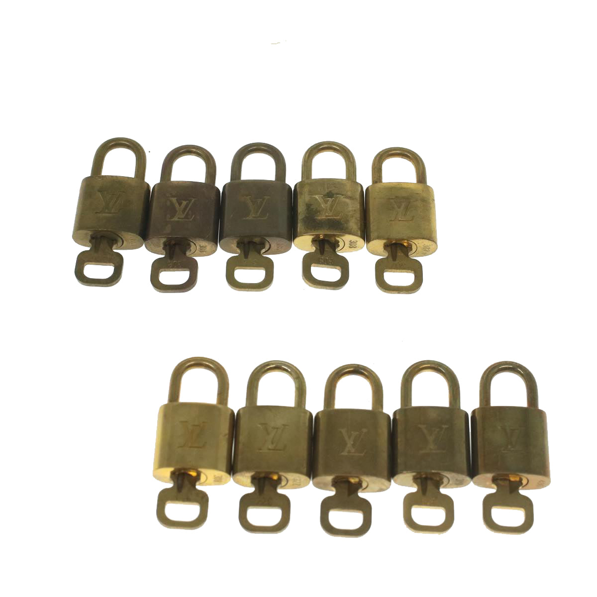 LOUIS VUITTON Padlock 10set Gold Tone LV ep1996