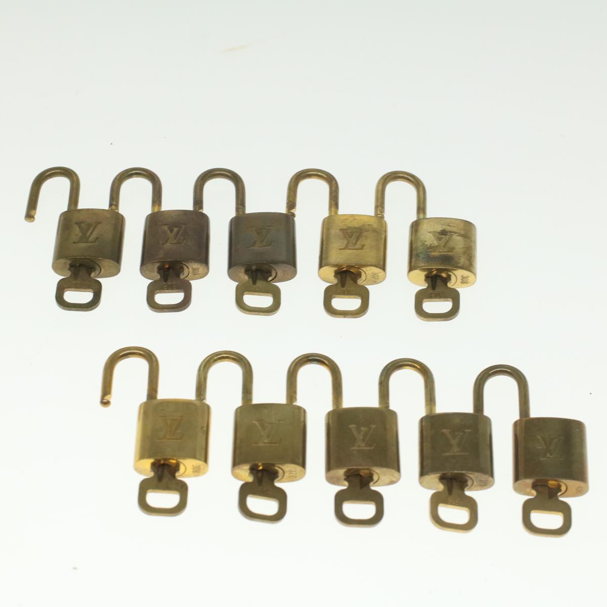 LOUIS VUITTON Padlock 10set Gold Tone LV ep1996