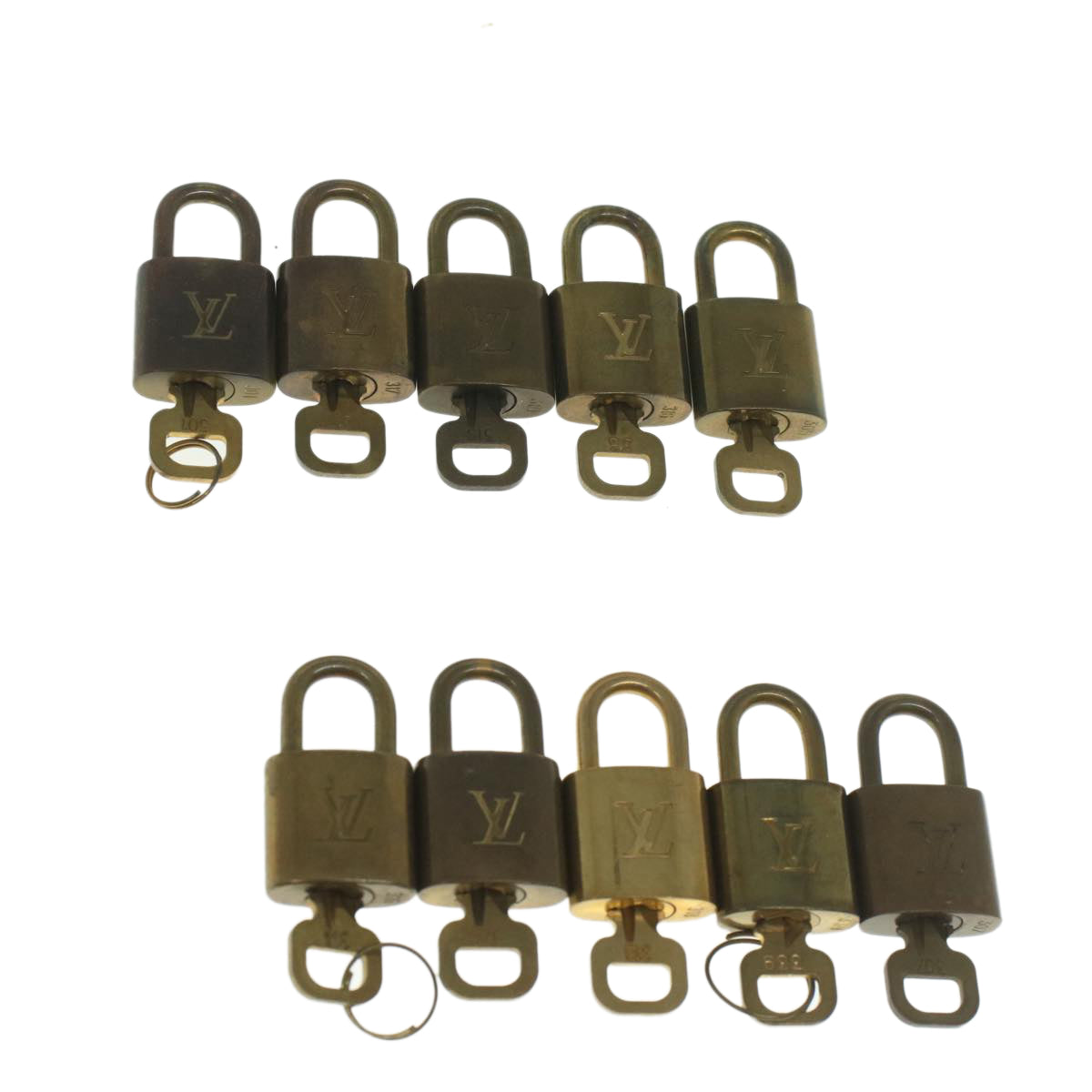 LOUIS VUITTON Padlock 10set Gold Tone LV ep1997