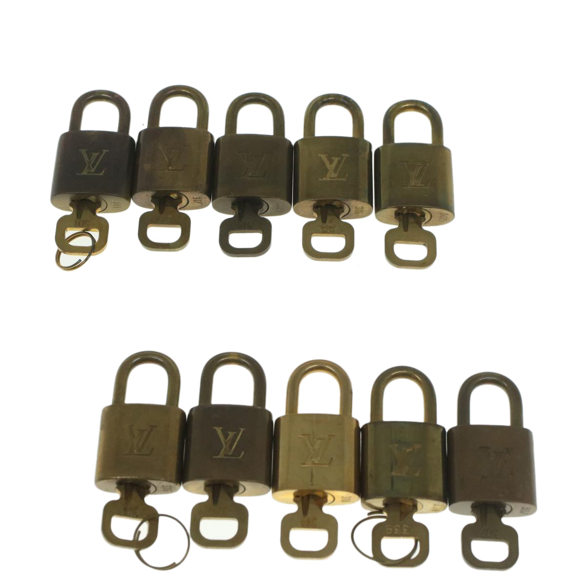 LOUIS VUITTON Padlock 10set Gold Tone LV ep1997