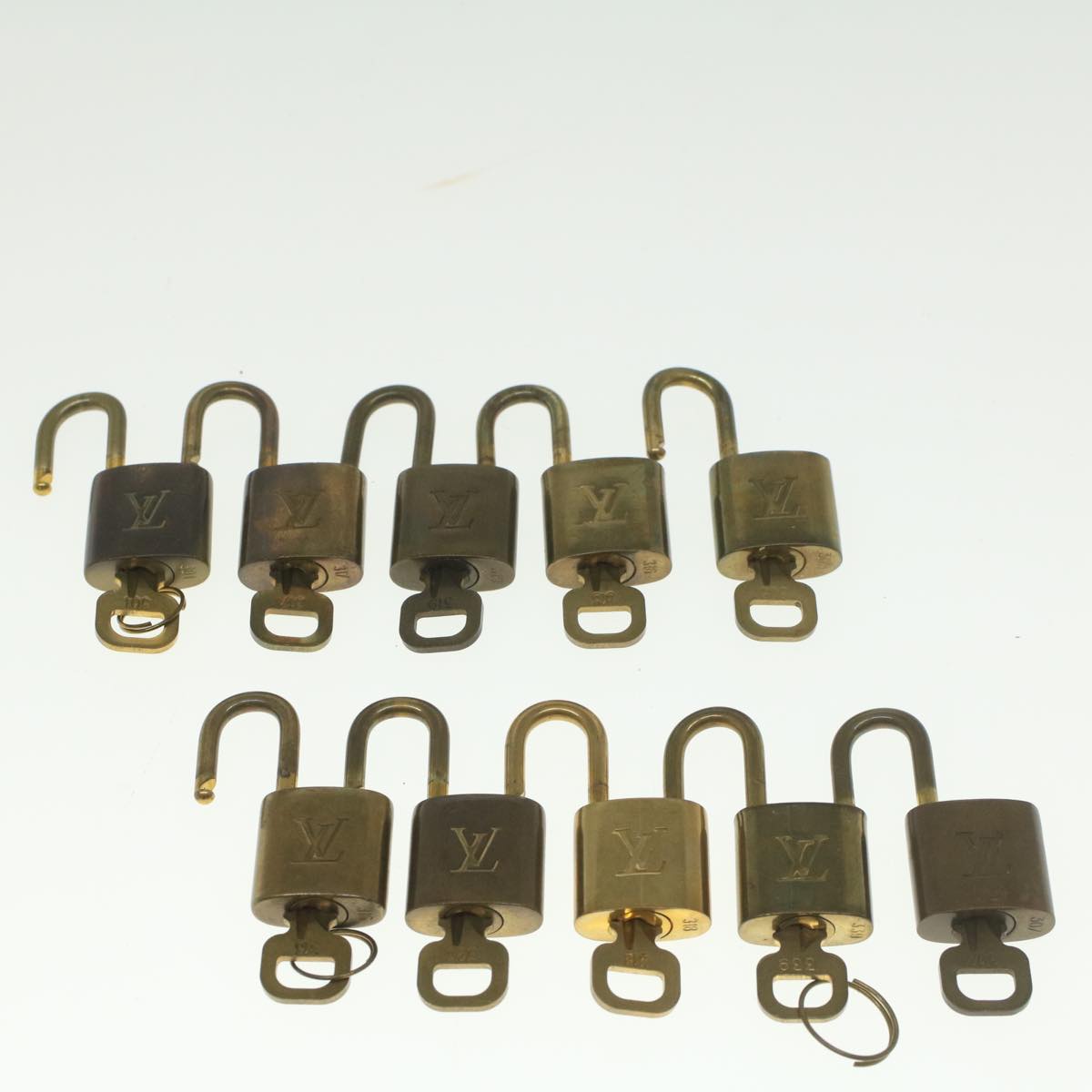 LOUIS VUITTON Padlock 10set Gold Tone LV ep1997
