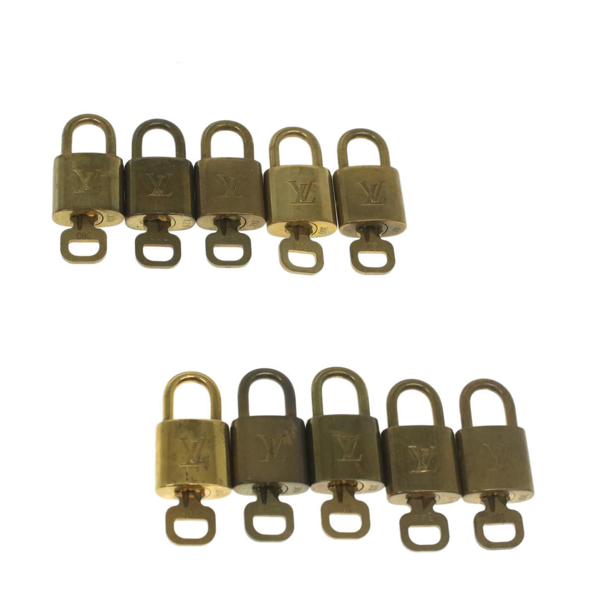 LOUIS VUITTON Padlock 10set Gold Tone LV ep1998