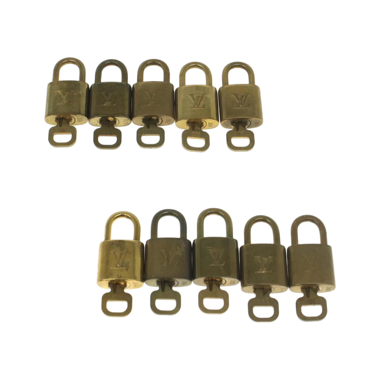 LOUIS VUITTON Padlock 10set Gold Tone LV ep1998