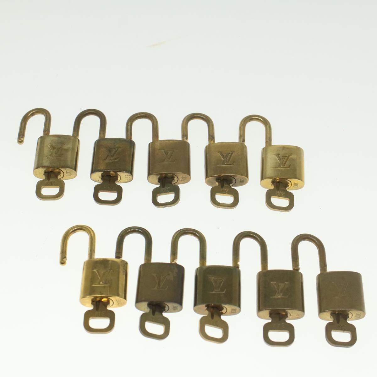 LOUIS VUITTON Padlock 10set Gold Tone LV ep1998