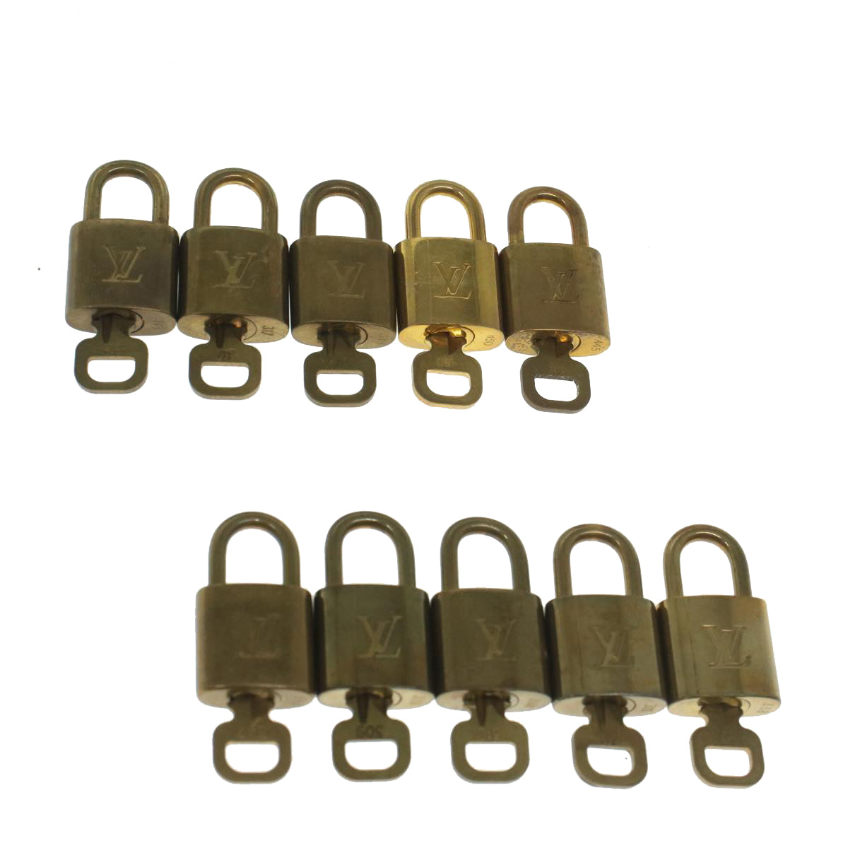 LOUIS VUITTON Padlock 10set Gold Tone LV ep1999