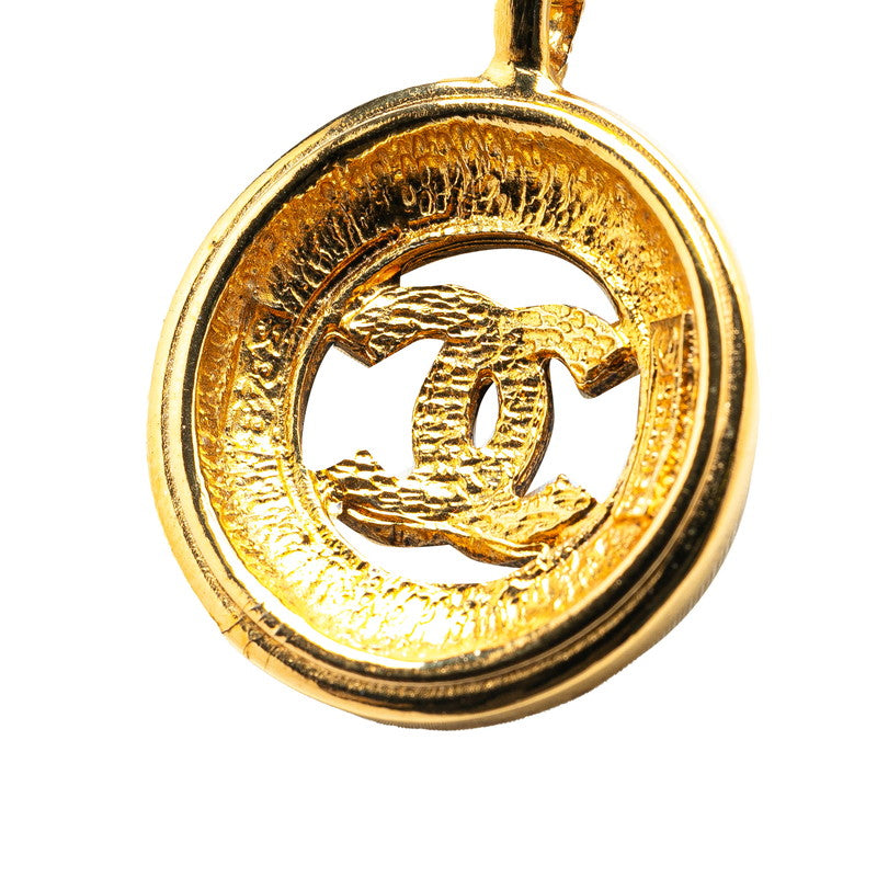 Chanel Coco Mark Round Necklace Gold Plated