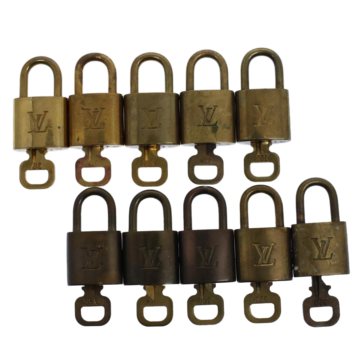 LOUIS VUITTON Padlock 10set Gold Tone LV ep2000