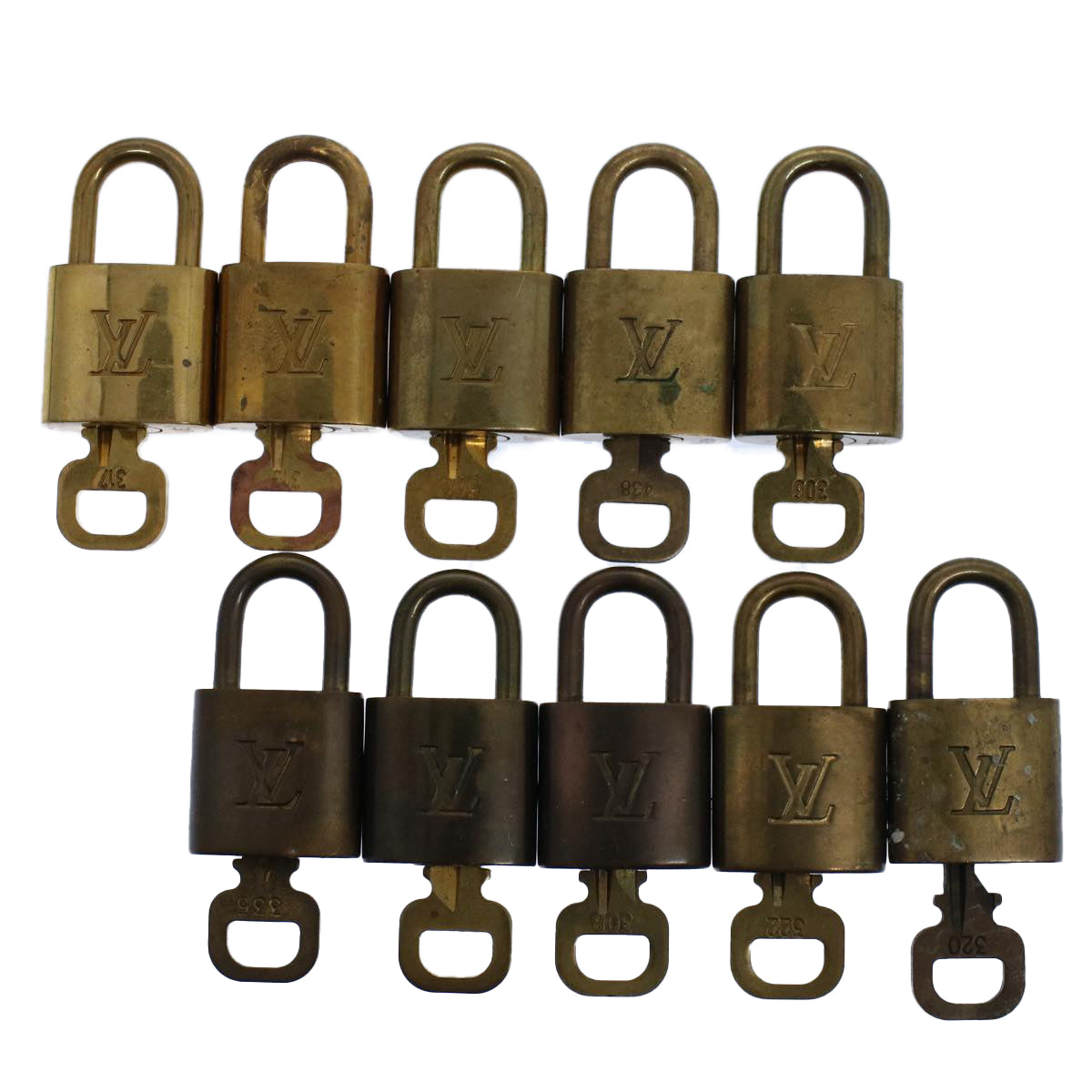 LOUIS VUITTON Padlock 10set Gold Tone LV ep2000