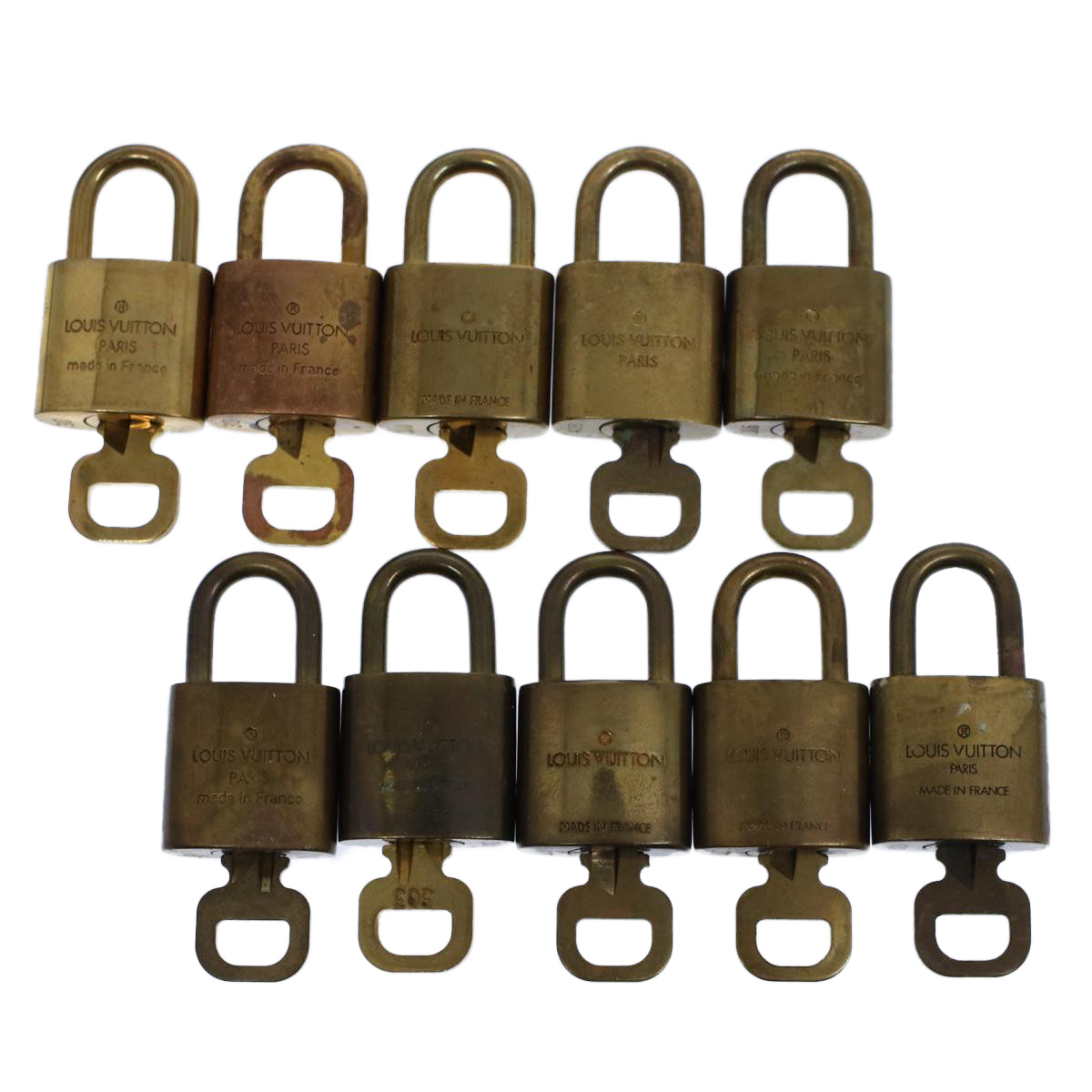 LOUIS VUITTON Padlock 10set Gold Tone LV ep2000