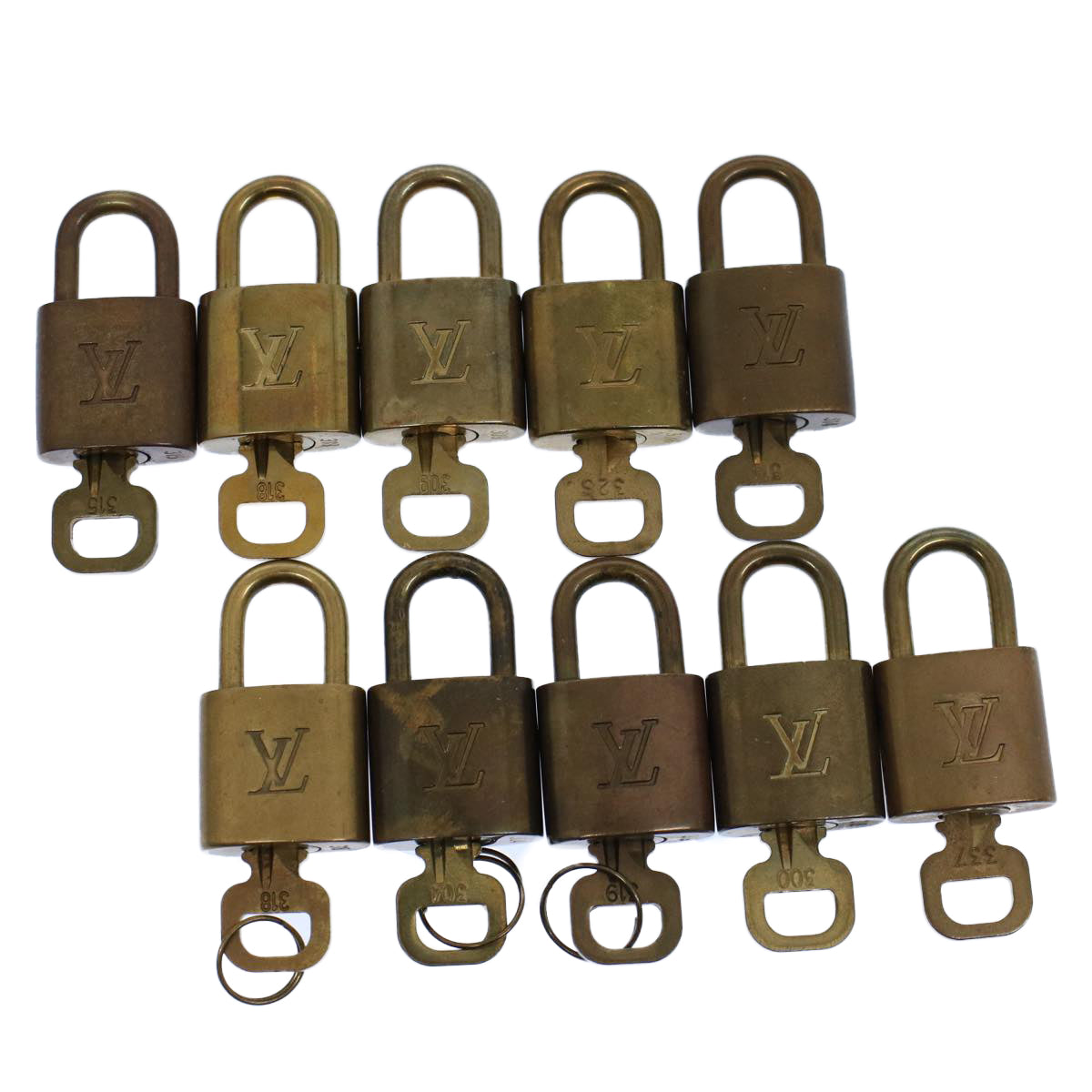 LOUIS VUITTON Padlock 10set Gold Tone LV ep2001