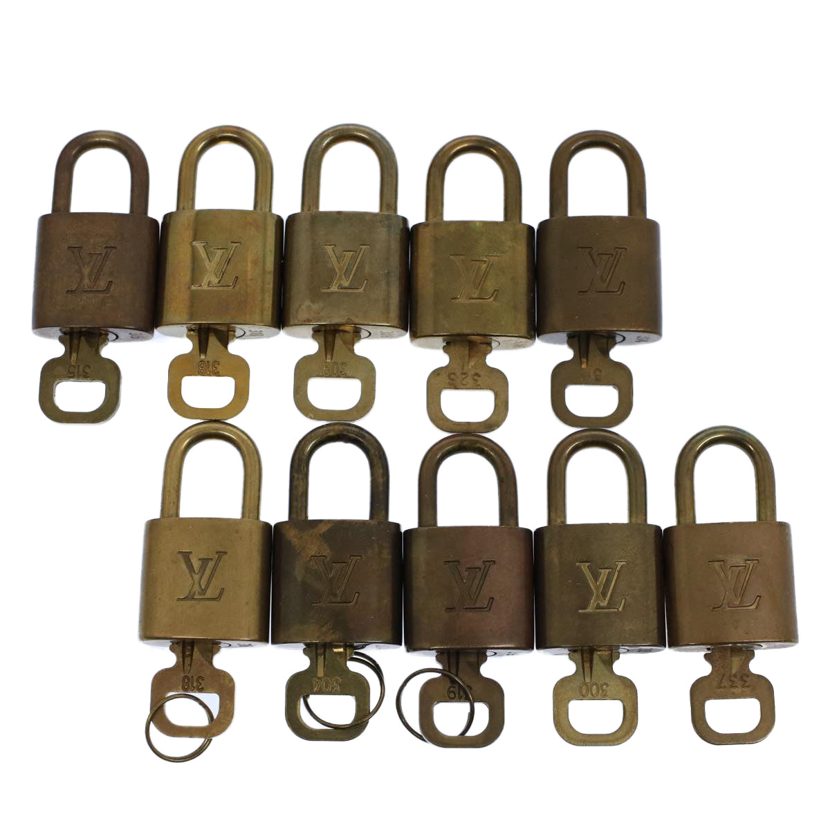 LOUIS VUITTON Padlock 10set Gold Tone LV ep2001
