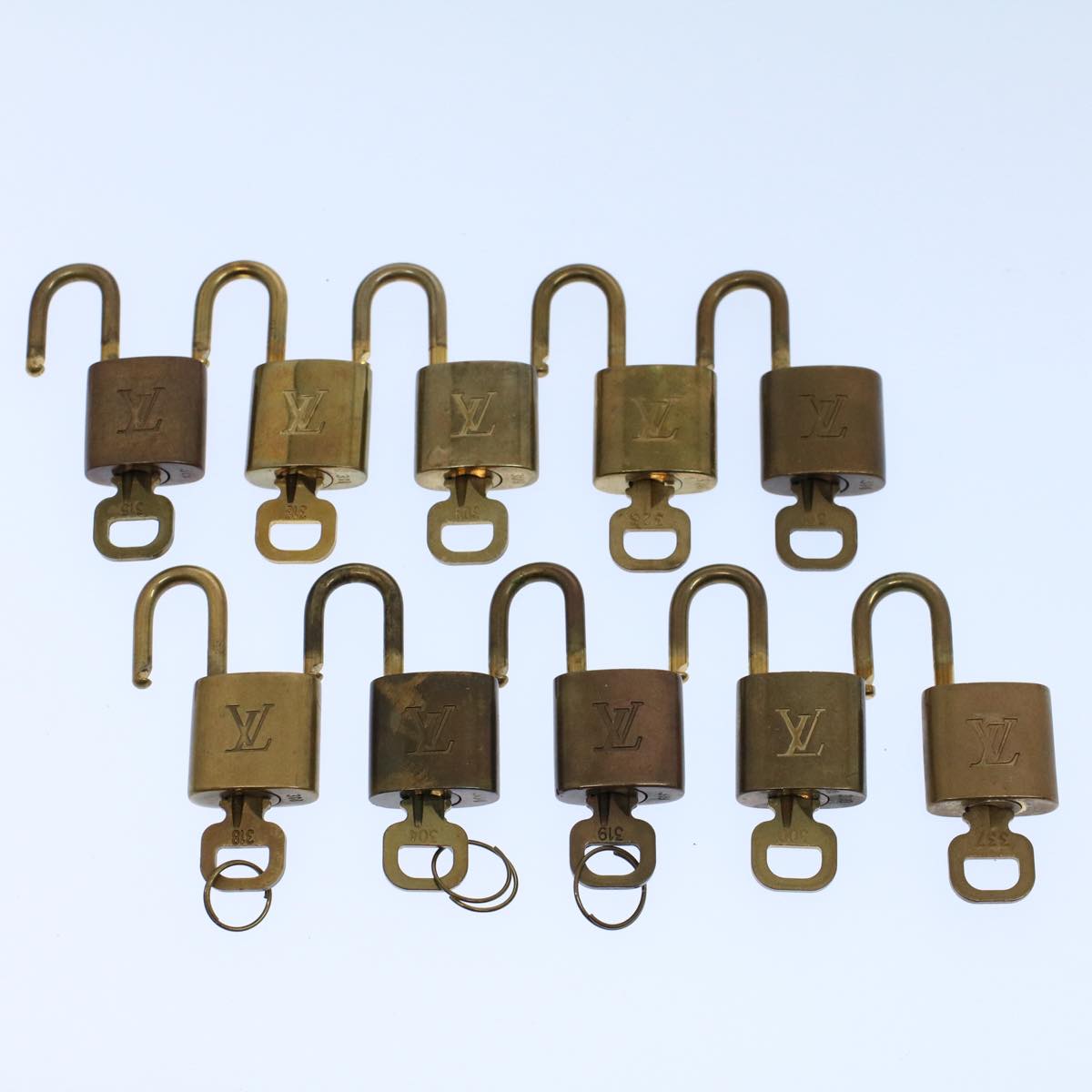 LOUIS VUITTON Padlock 10set Gold Tone LV ep2001