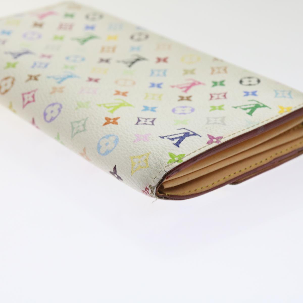 LOUIS VUITTON Multicolor Portefeuille Sarah Long Wallet White M93532 ep2036