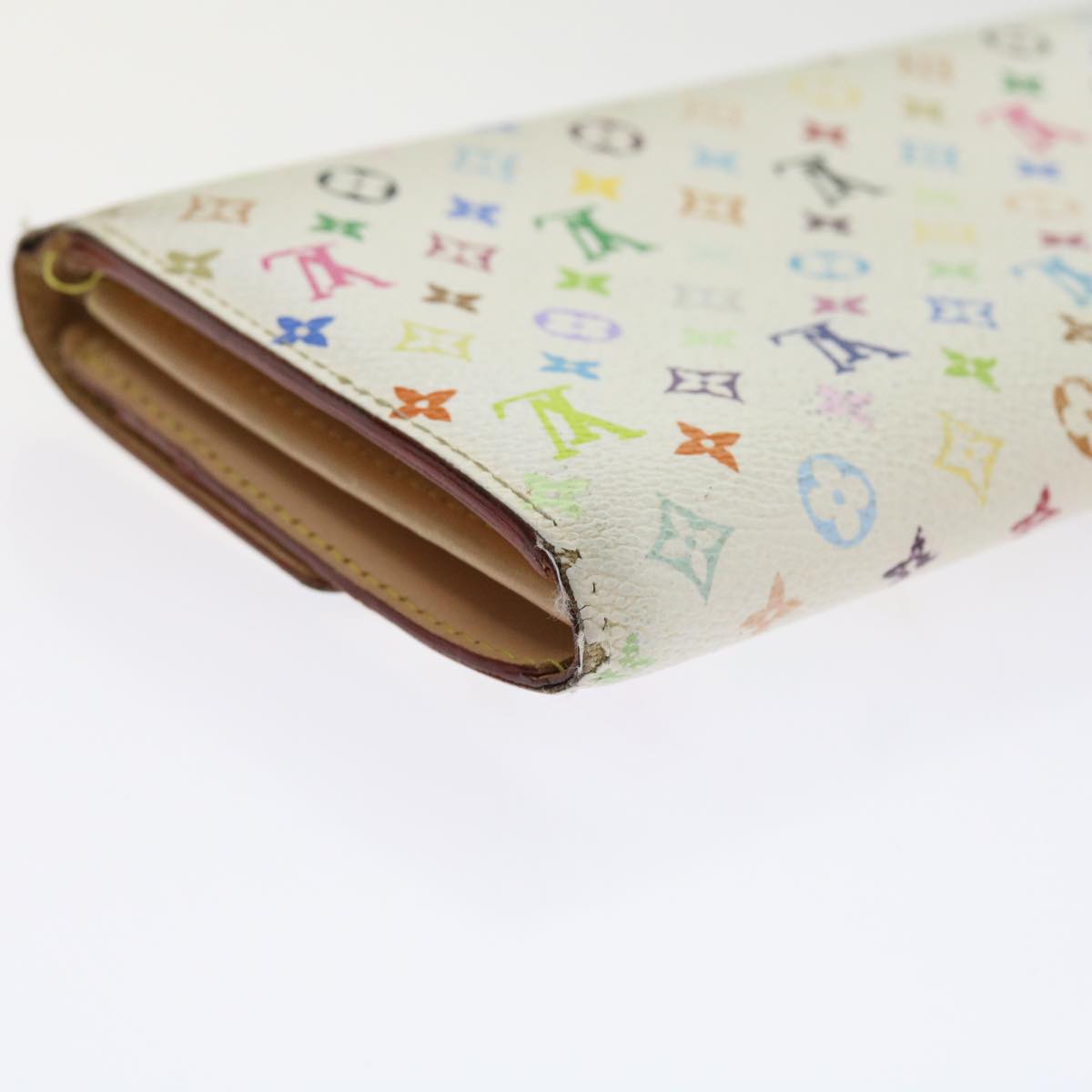 LOUIS VUITTON Multicolor Portefeuille Sarah Long Wallet White M93532 ep2036