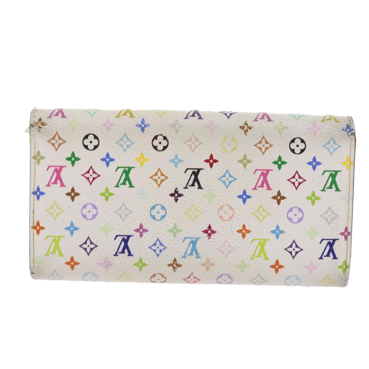LOUIS VUITTON Multicolor Portefeuille Sarah Long Wallet White M93532 ep2036