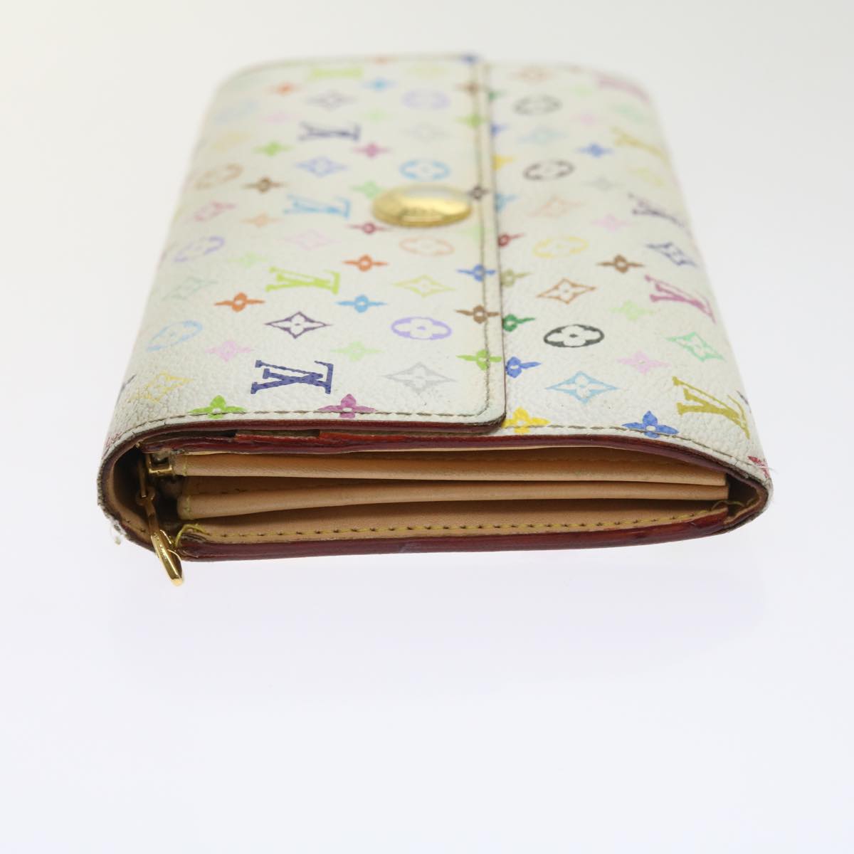 LOUIS VUITTON Multicolor Portefeuille Sarah Long Wallet White M93532 ep2036