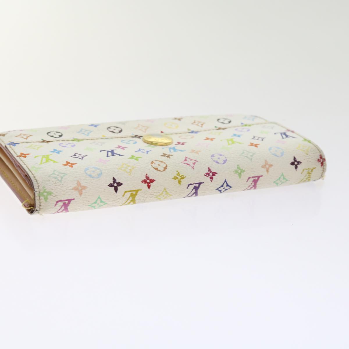 LOUIS VUITTON Multicolor Portefeuille Sarah Long Wallet White M93532 ep2036
