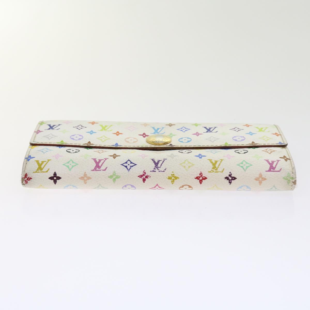 LOUIS VUITTON Multicolor Portefeuille Sarah Long Wallet White M93532 ep2036
