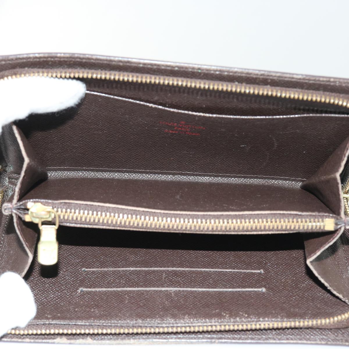 LOUIS VUITTON Damier Ebene Porte Monnaie Zip Long Wallet N61728 LV ep2045
