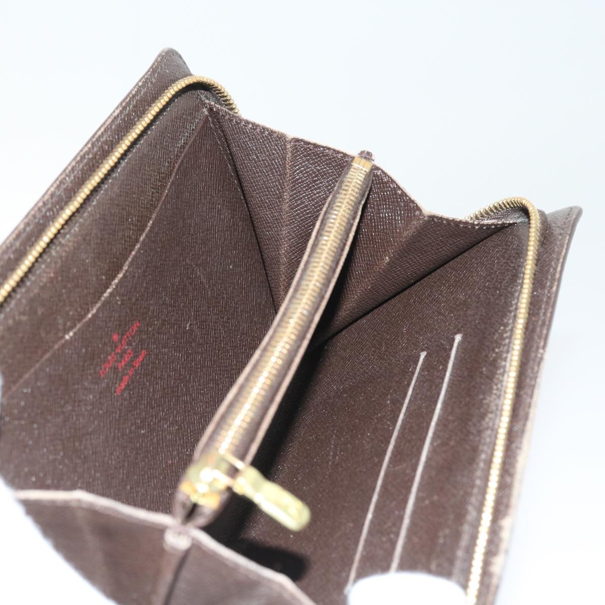 LOUIS VUITTON Damier Ebene Porte Monnaie Zip Long Wallet N61728 LV ep2045