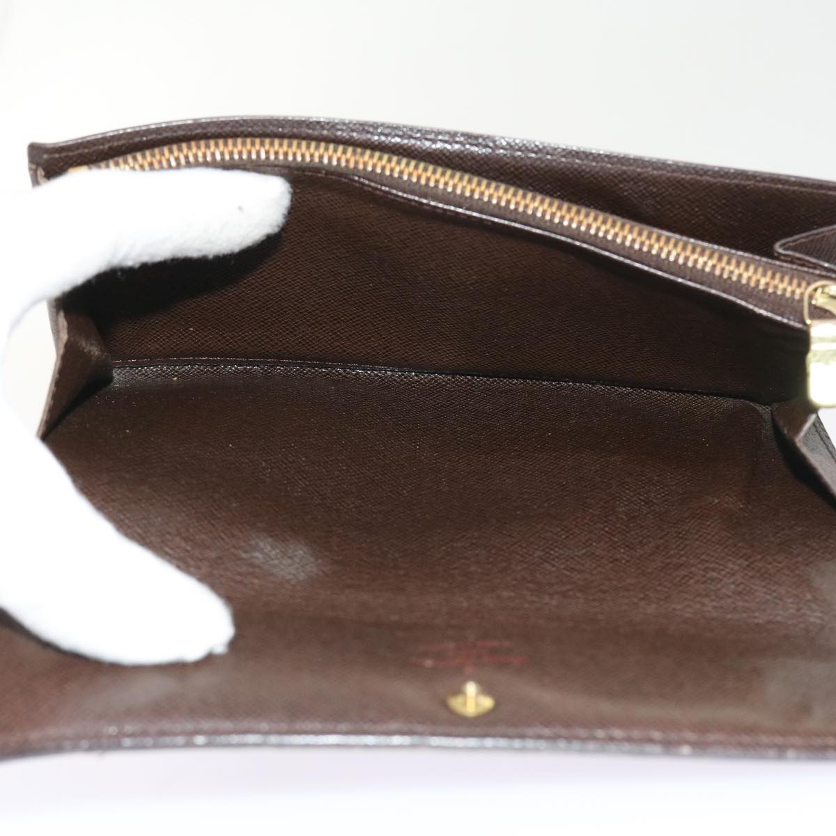 LOUIS VUITTON Damier Ebene Portefeuille Sarah Long Wallet N61734 LV ep2051