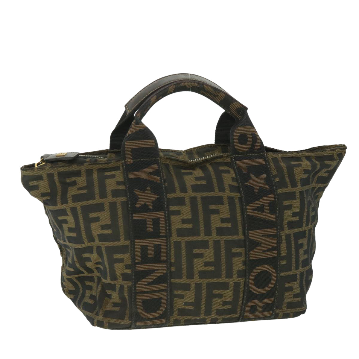 Luxury FendiZucca Canvas Hand Bag Black Brownep2059