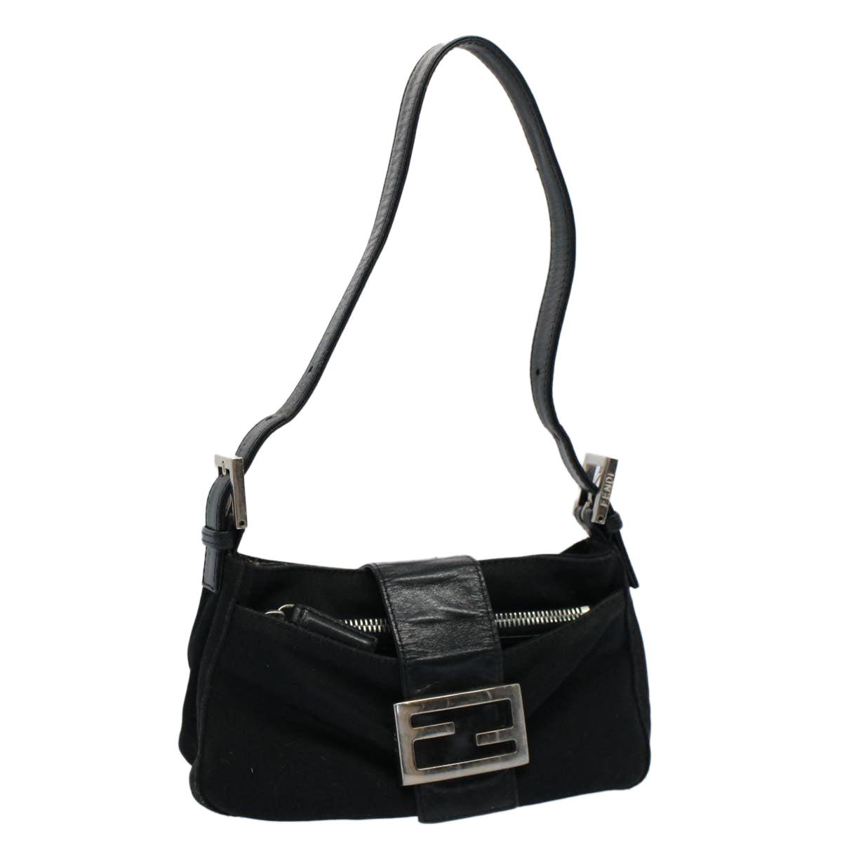 Luxury FendiMamma Baguette Shoulder Bag Nylon Black 2355 26723 009ep2357