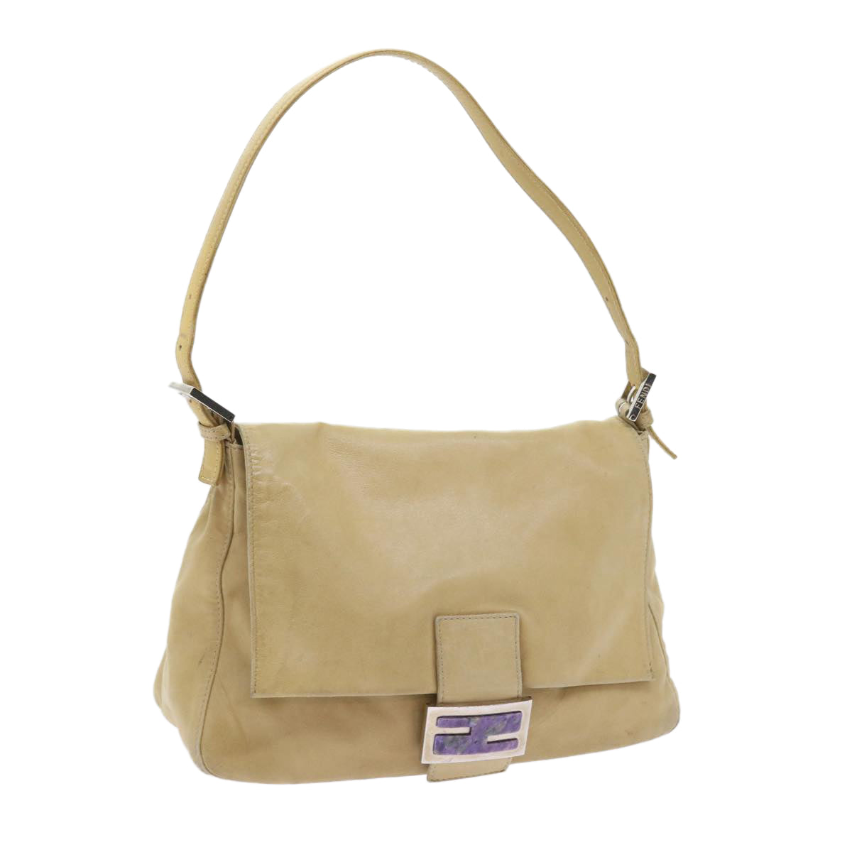 Luxury FendiMamma Baguette Shoulder Bag Leather Beige 2348 26325 009ep2384