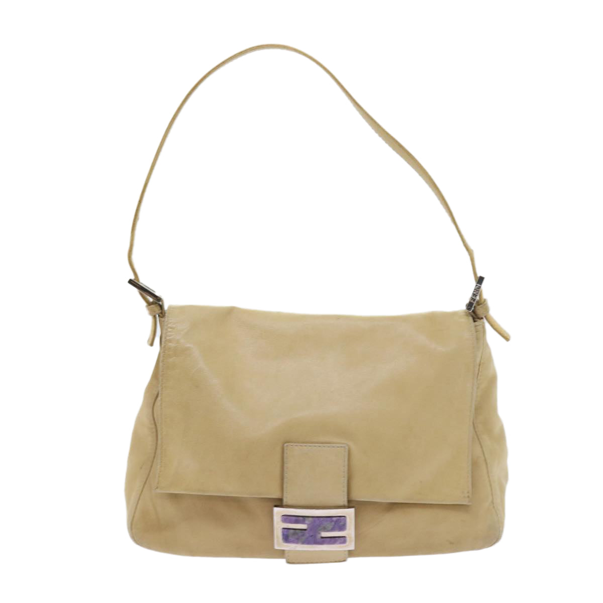 Luxury FendiMamma Baguette Shoulder Bag Leather Beige 2348 26325 009ep2384
