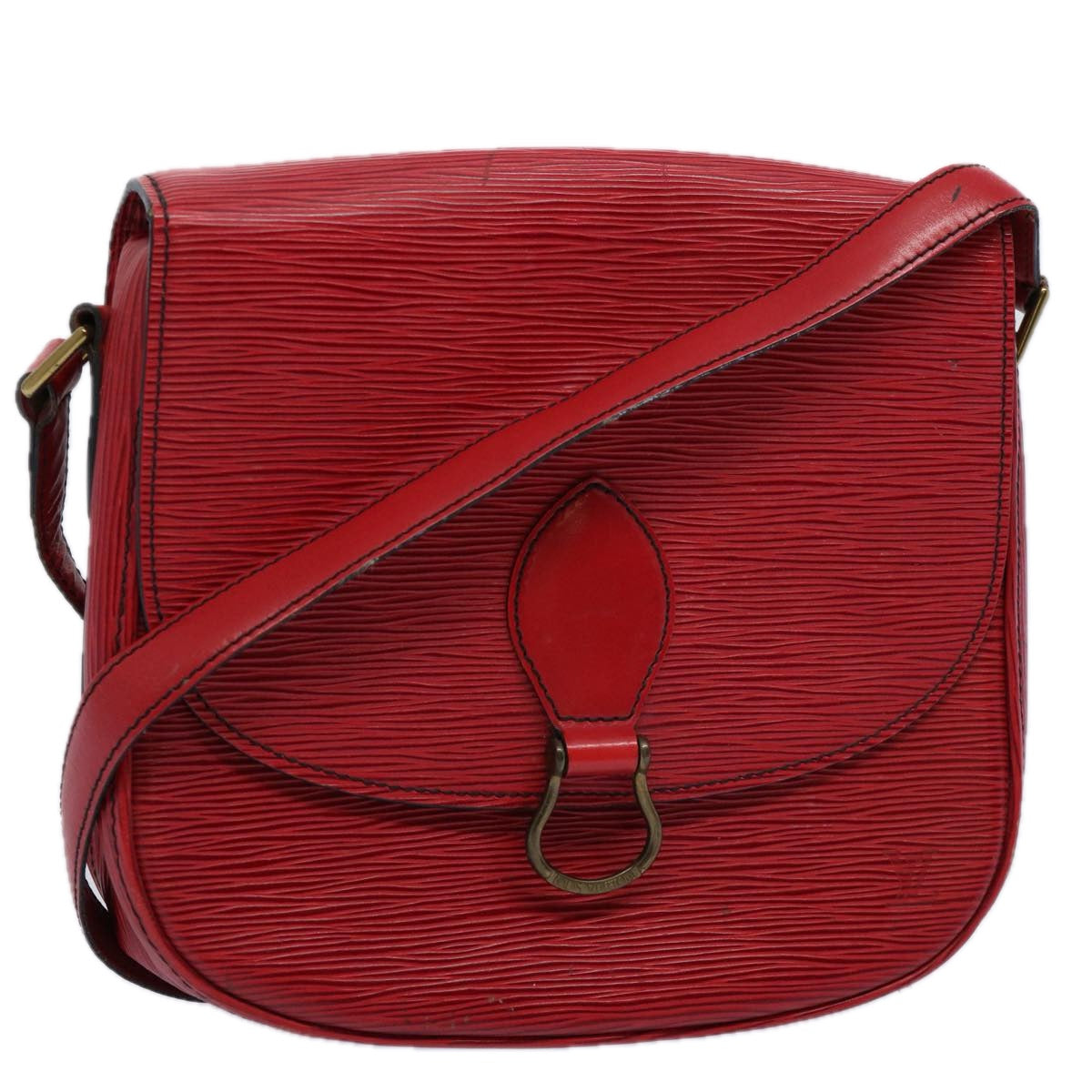 LOUIS VUITTON Epi Saint Cloud GM Shoulder Bag Red M52197 LV ep2502