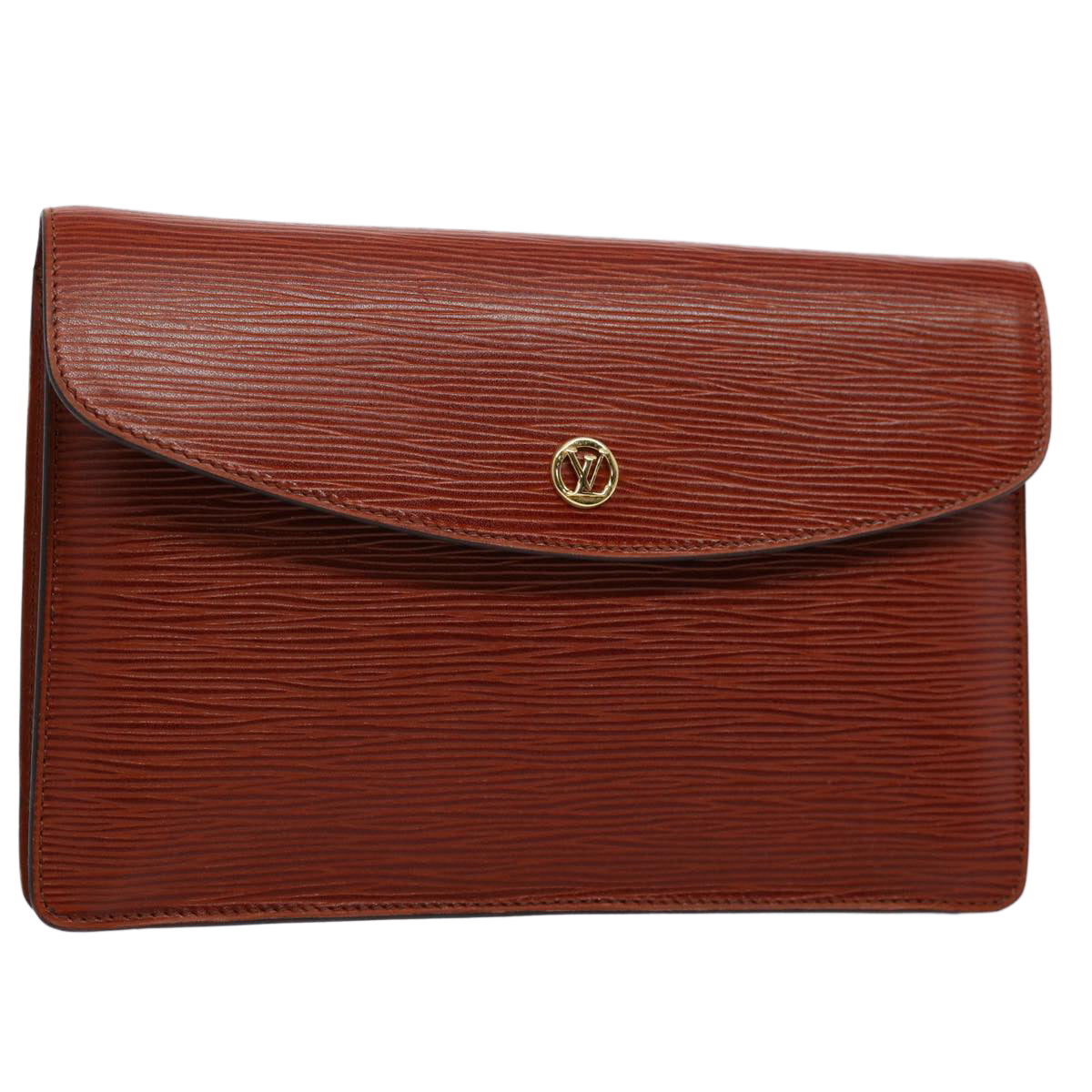 LOUIS VUITTON Epi Montaigne 23 Clutch Bag Brown M52663 LV ep2512