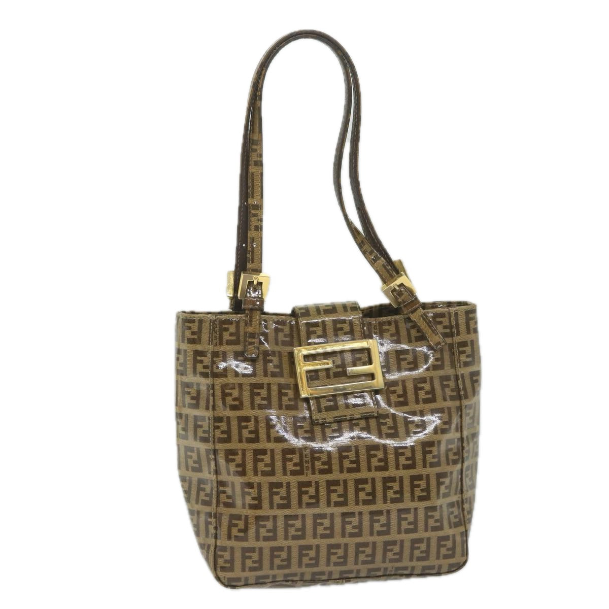Luxury FendiZucchino Canvas Mamma Baguette Shoulder Bag Brownep2513