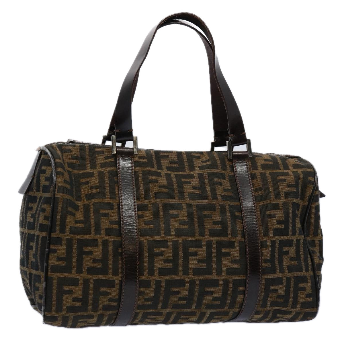 Luxury FendiZucca Canvas Hand Bag Black Brown 2119 16327 089ep2529