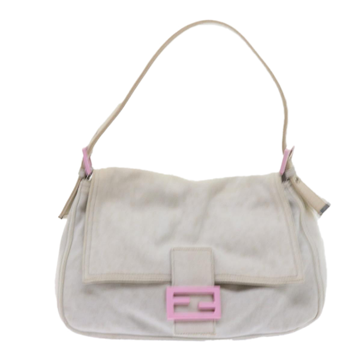 Luxury FendiMamma Baguette Shoulder Bag cotton White 26325ep2601
