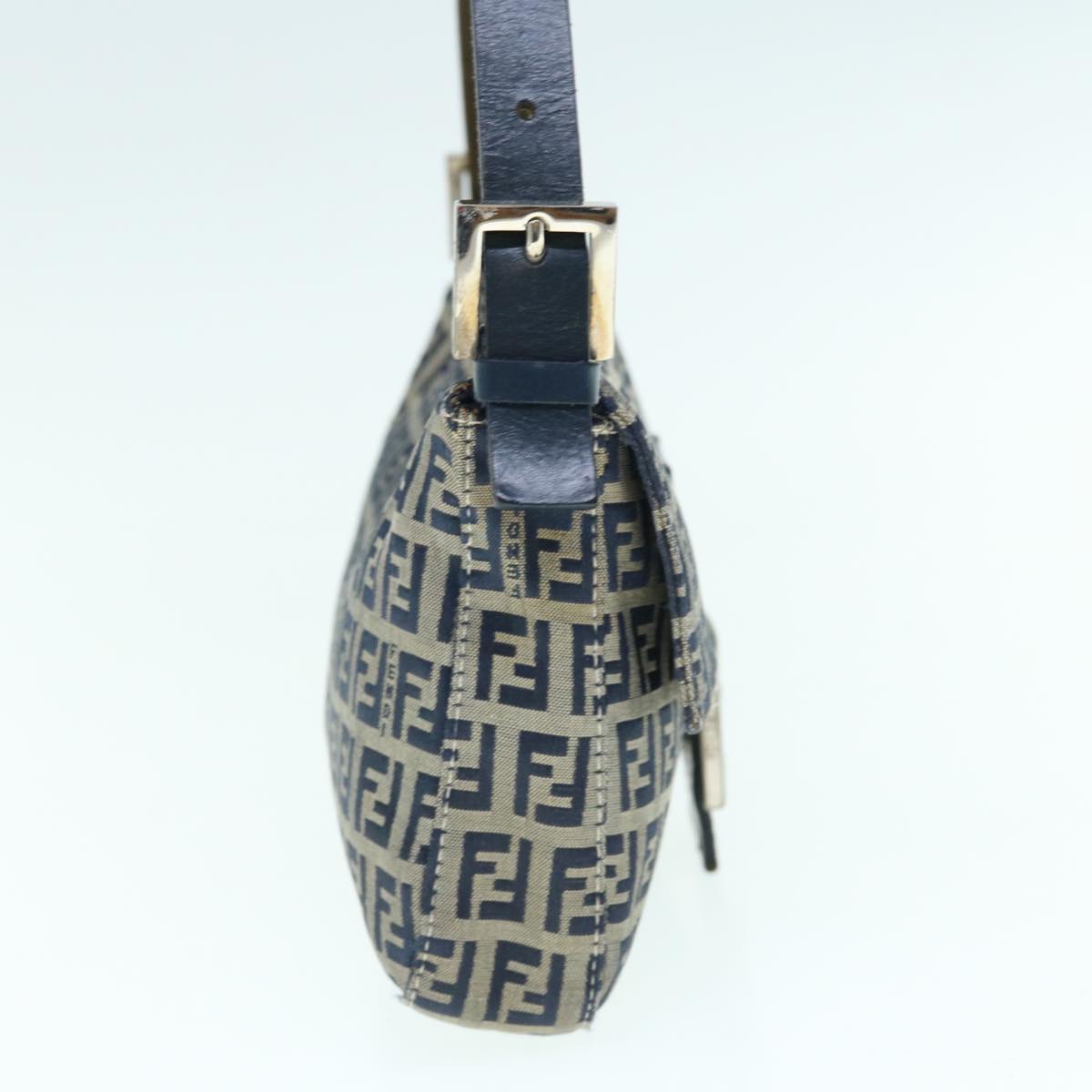 Luxury FendiZucchino Canvas Mamma Baguette Shoulder Bag Navyep2602
