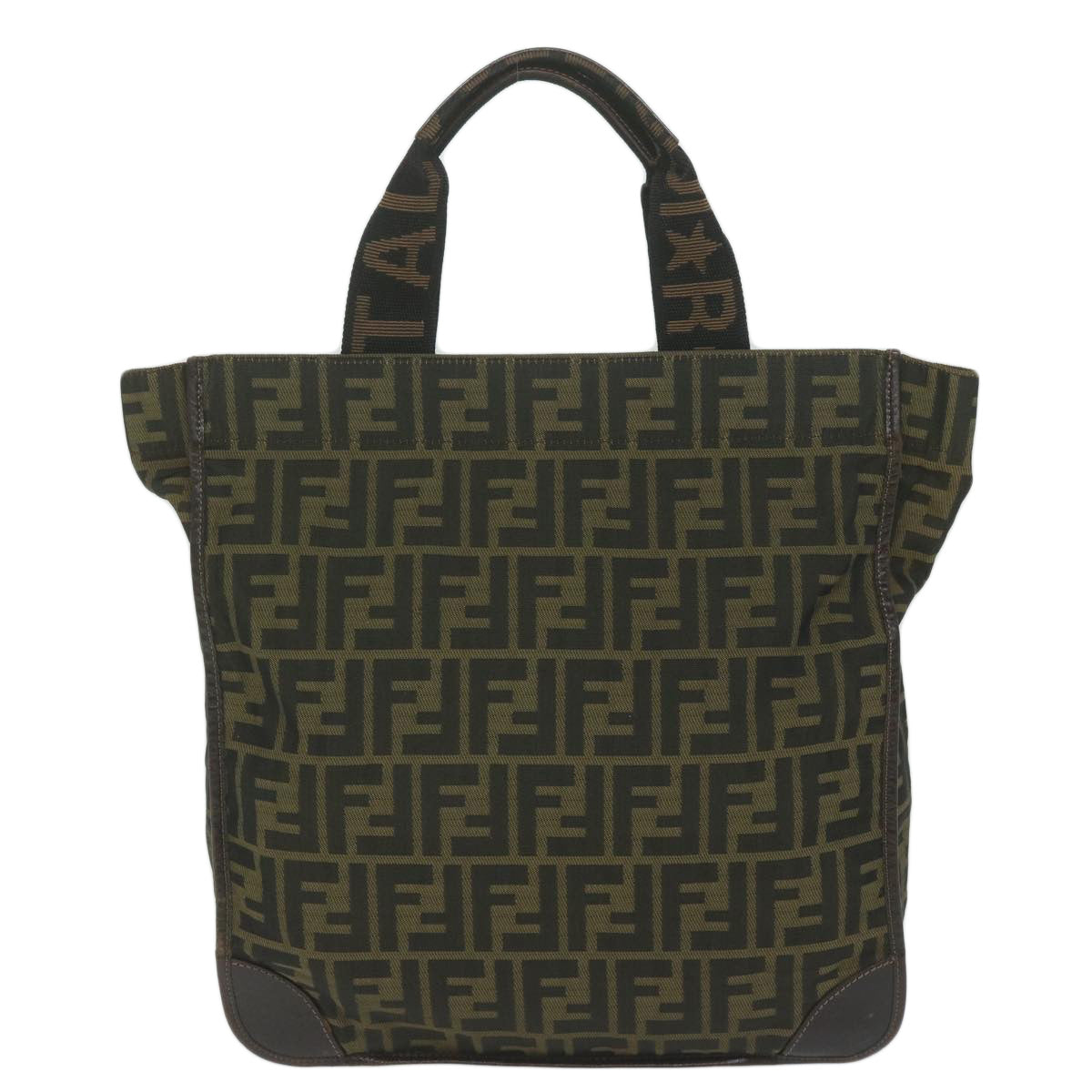 Luxury FendiZucca Canvas Hand Bag Black Brownep2618
