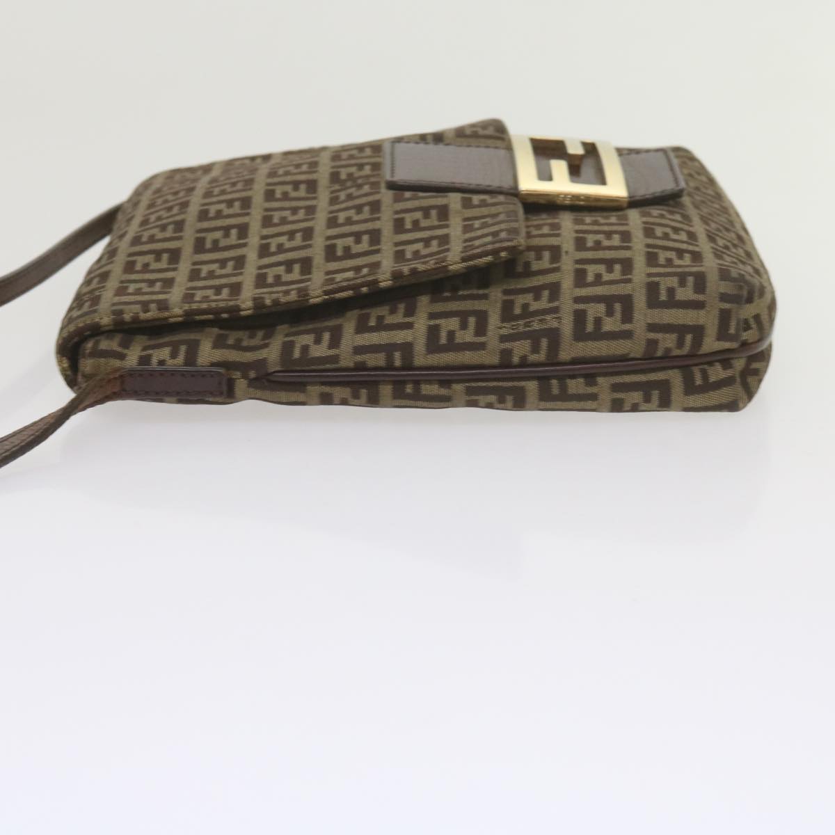 Luxury FendiZucchino Canvas Mamma Baguette Shoulder Bag Brownep2621