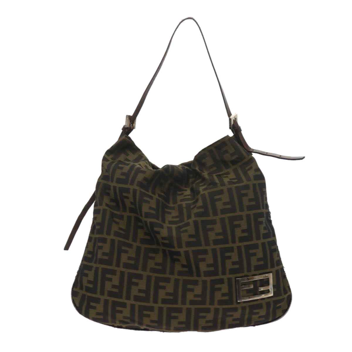 Luxury FendiZucca Canvas Tote Bag Black Brown 2370 26733 008ep2728