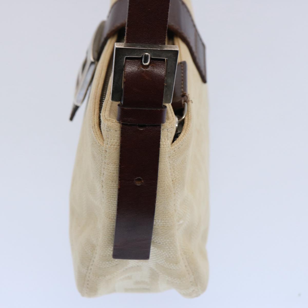Luxury FendiZucca Canvas Mamma Baguette Shoulder Bag Beigeep2732