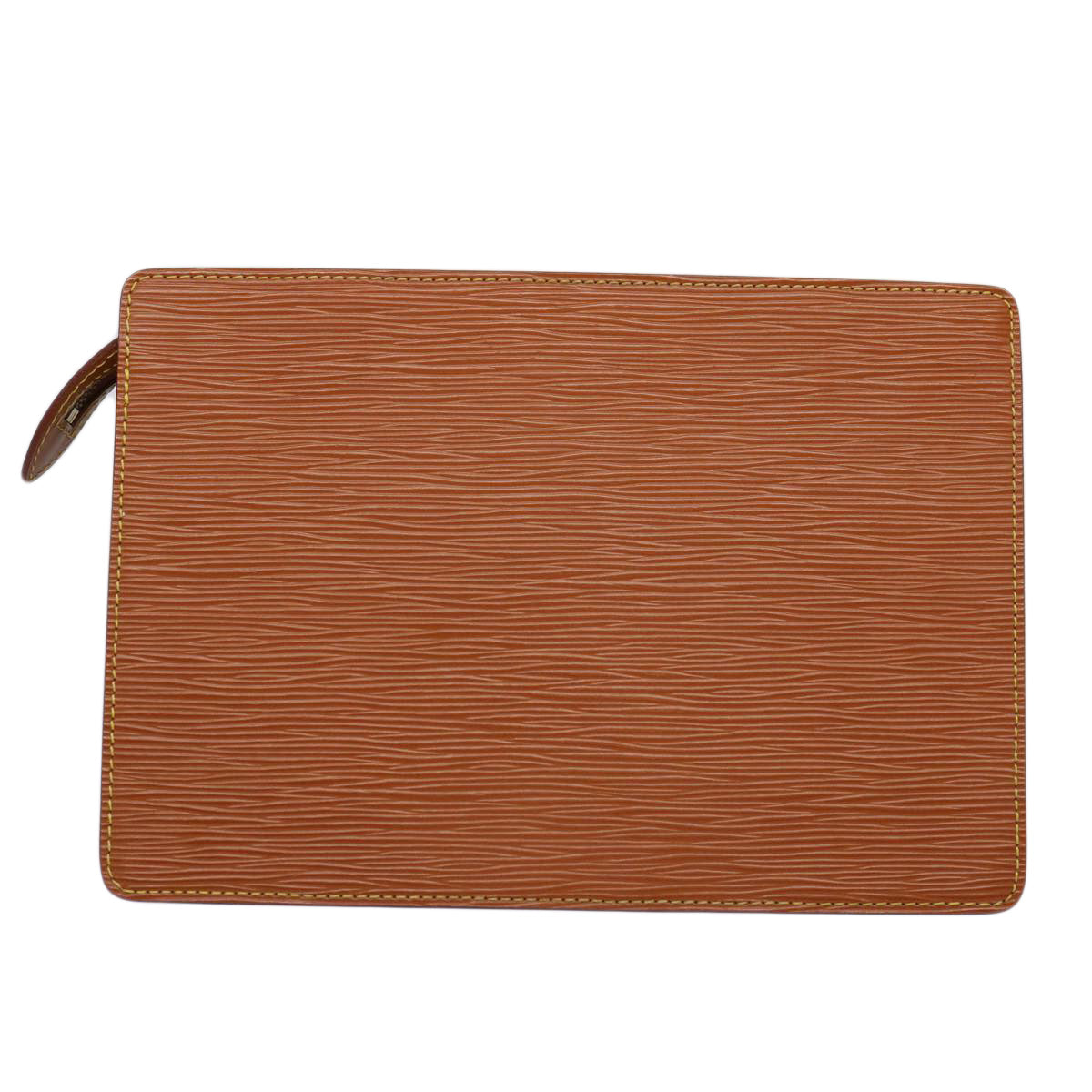 LOUIS VUITTON Epi Pochette Homme Clutch Bag Brown Zipang gold M52528 ep2762