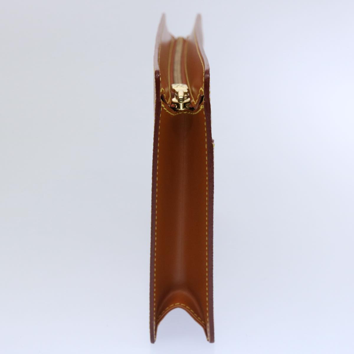 LOUIS VUITTON Epi Pochette Homme Clutch Bag Brown Zipang gold M52528 ep2762