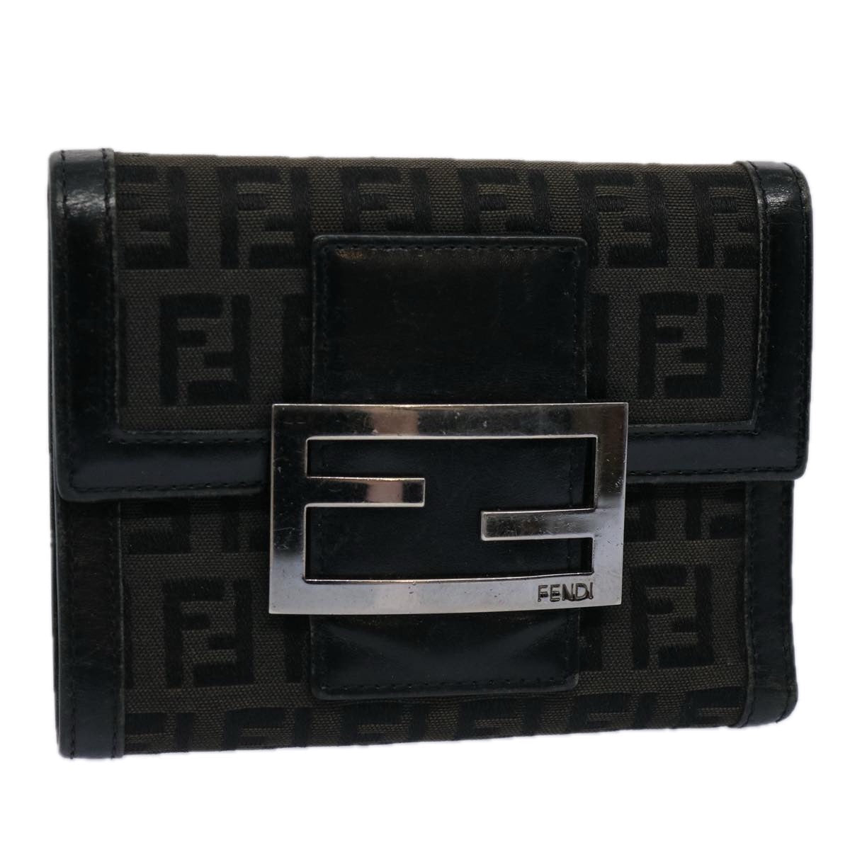 Luxury FendiZucchino Canvas Wallet Blackep2773